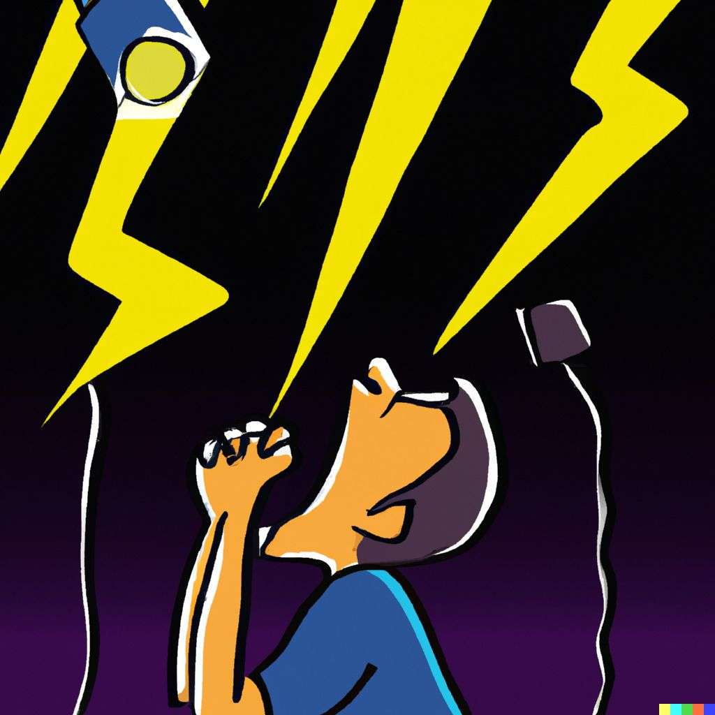 a representation of anxiety at a music concert